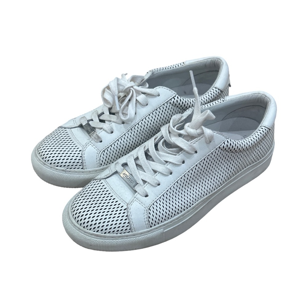 J Slides White and Black Sneakers